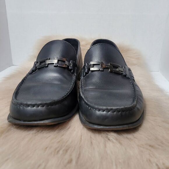Salvatore Ferragamo Buckle Black Leather Loafer Shoes Size 9D main image 9
